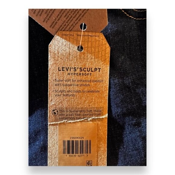 🆕 NWT Levi’s 24 24w Mid High Rise Straight Leg Mid Length Shorts Plus Size - Picture 4 of 14